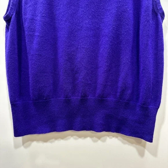 ST.JOHN SPORT  Women's Sweater Sleeveless Blue Cashmere Size Xl Lightweight Knit - Picture 3 of 11